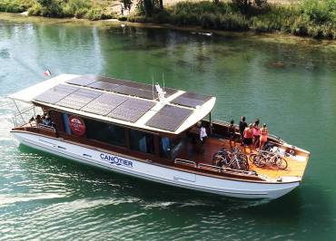 Croisière fluviale sur le Rhône à la journée bateau/vélo avec les canotiers